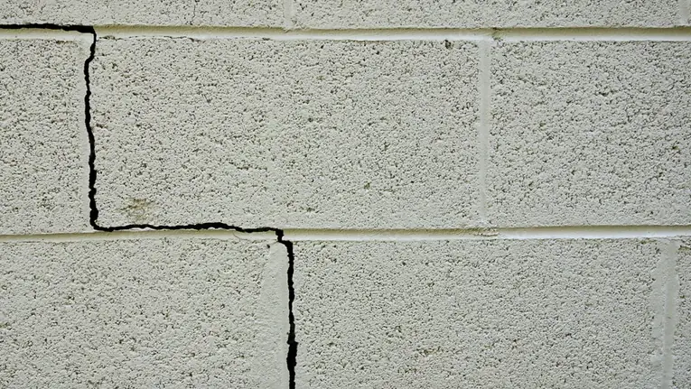 Step crack in foundation wall